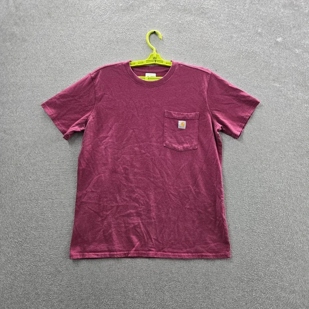 Carhartt Boy Shirt L (12-14) Pink K87 Pocket T-Shirt Logo Loose Short Sleeve‎